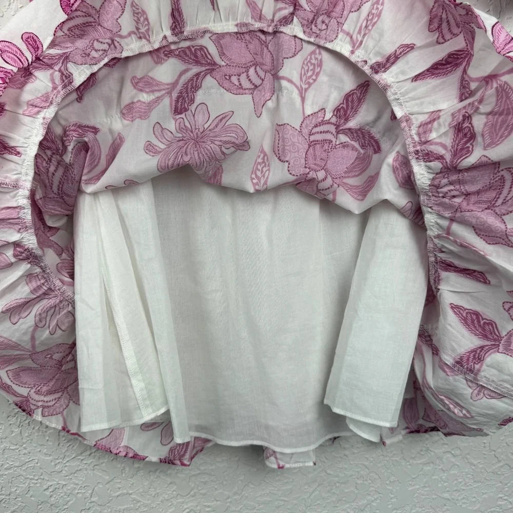 Generation Love Womens Fiona Floral Printed Pink Cotton Mini Dress Large - Picture 10 of 14